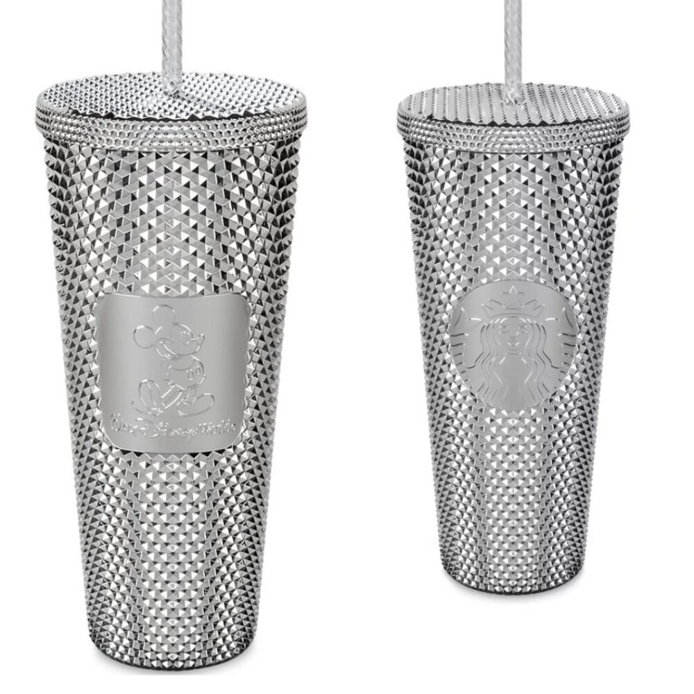 Disney Starbucks Tumbler | Disney100 Studded Platinum | Walt Disney World | NWT